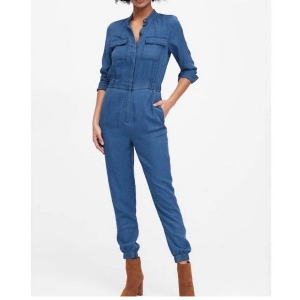 Banana Republic Denim Blue Jumpsuit